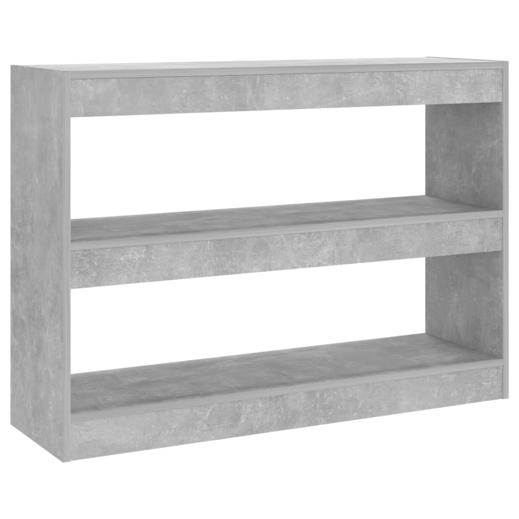 betonszürke térelválasztó könyvszekrény 100 x 30 x 72 cm