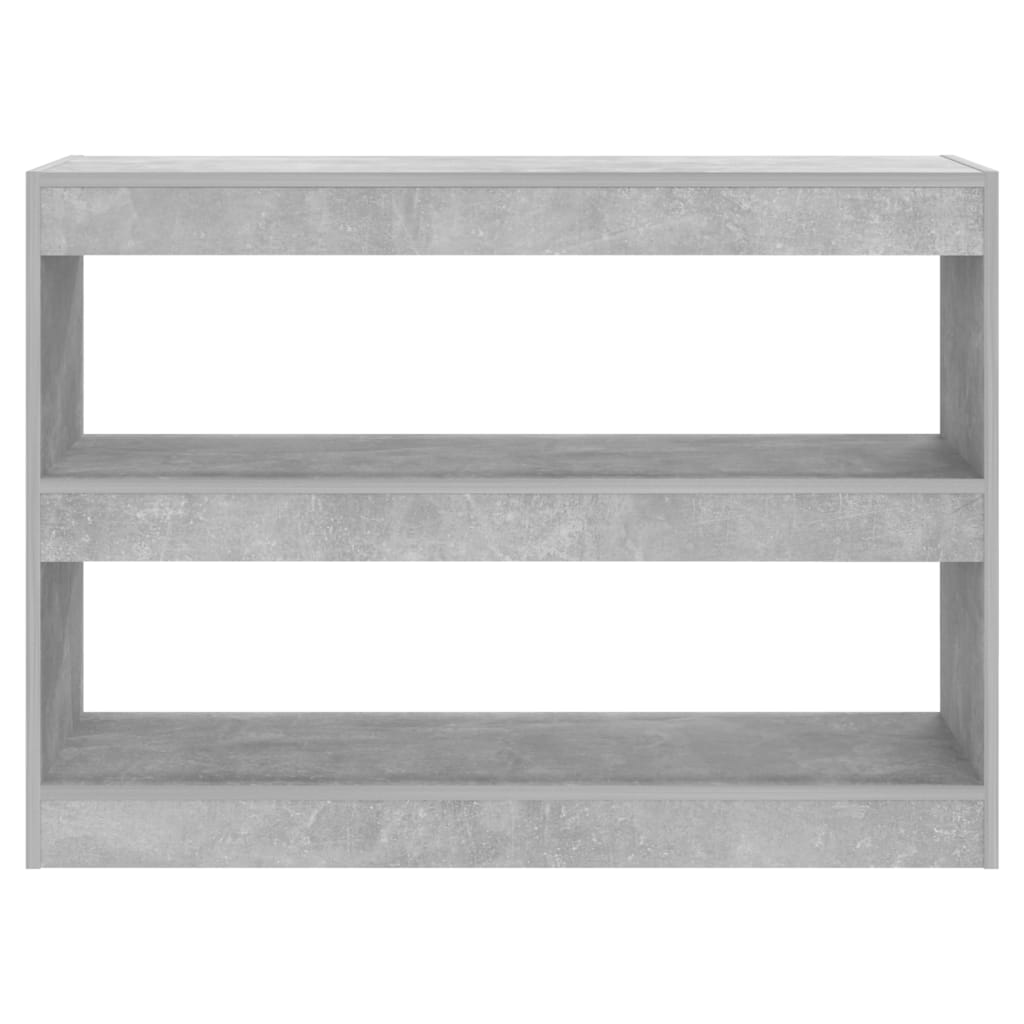 betonszürke térelválasztó könyvszekrény 100 x 30 x 72 cm