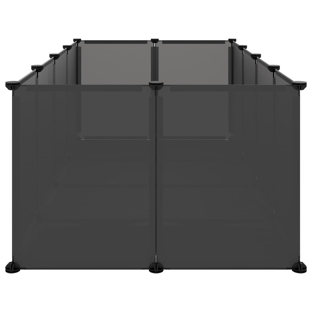 fekete polipropilén és acél kisállatketrec 144 x 74 x 46,5 cm
