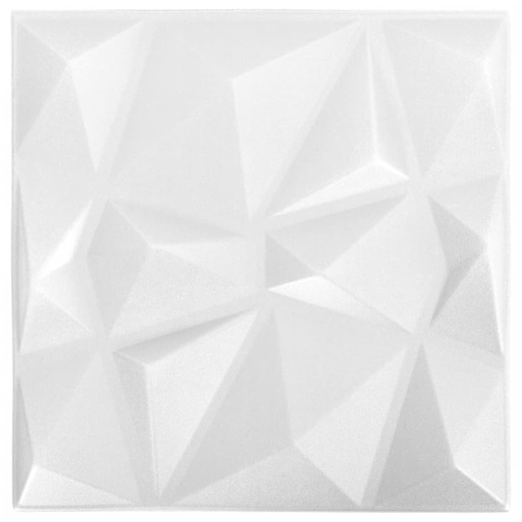 24 darab gyémánt fehér színű 3D fali panel 50 x 50 cm 6 m²