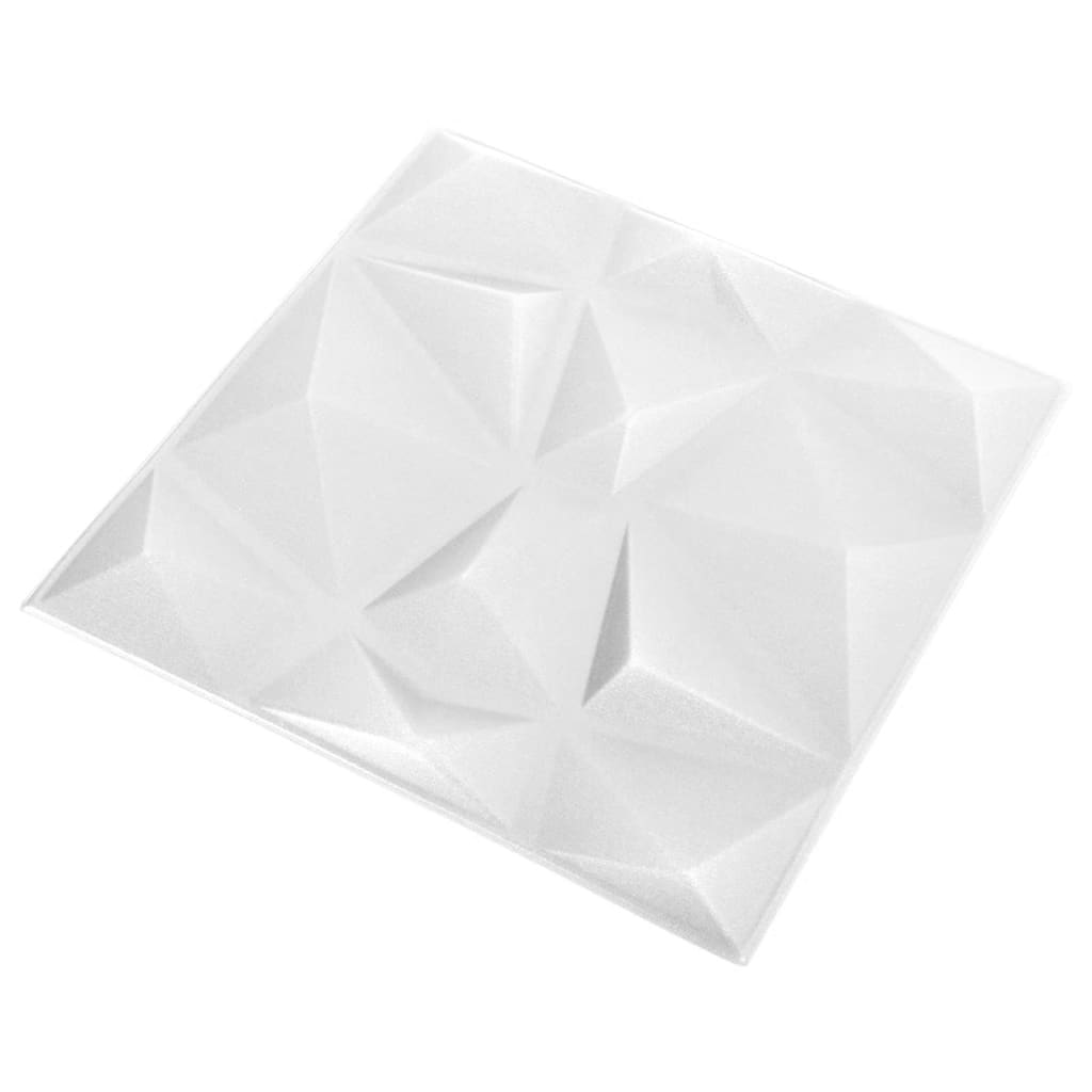 24 darab gyémánt fehér színű 3D fali panel 50 x 50 cm 6 m²