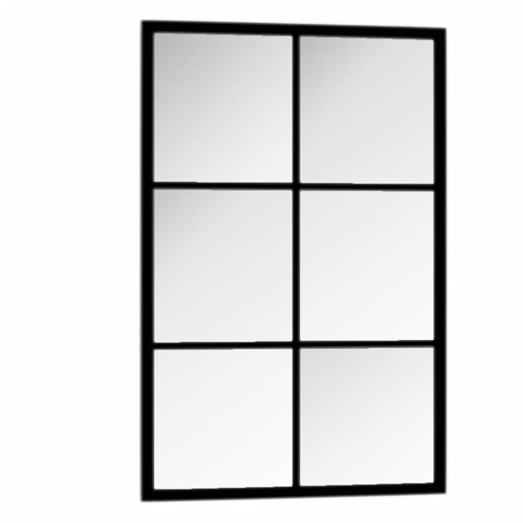 fekete fém fali tükör 60 x 40 cm