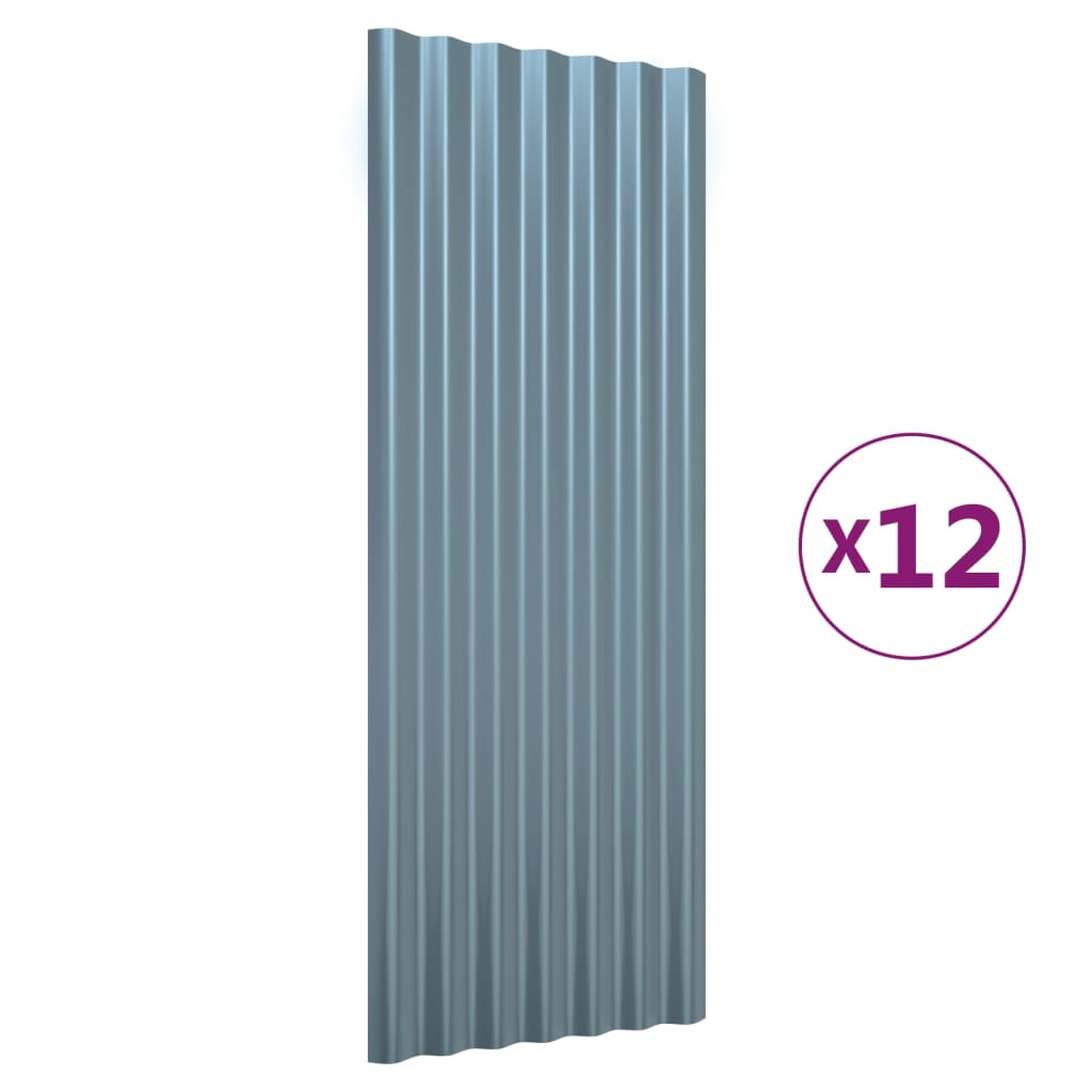 12 db szürke horganyzott acél tetőpanel 100 x 36 cm