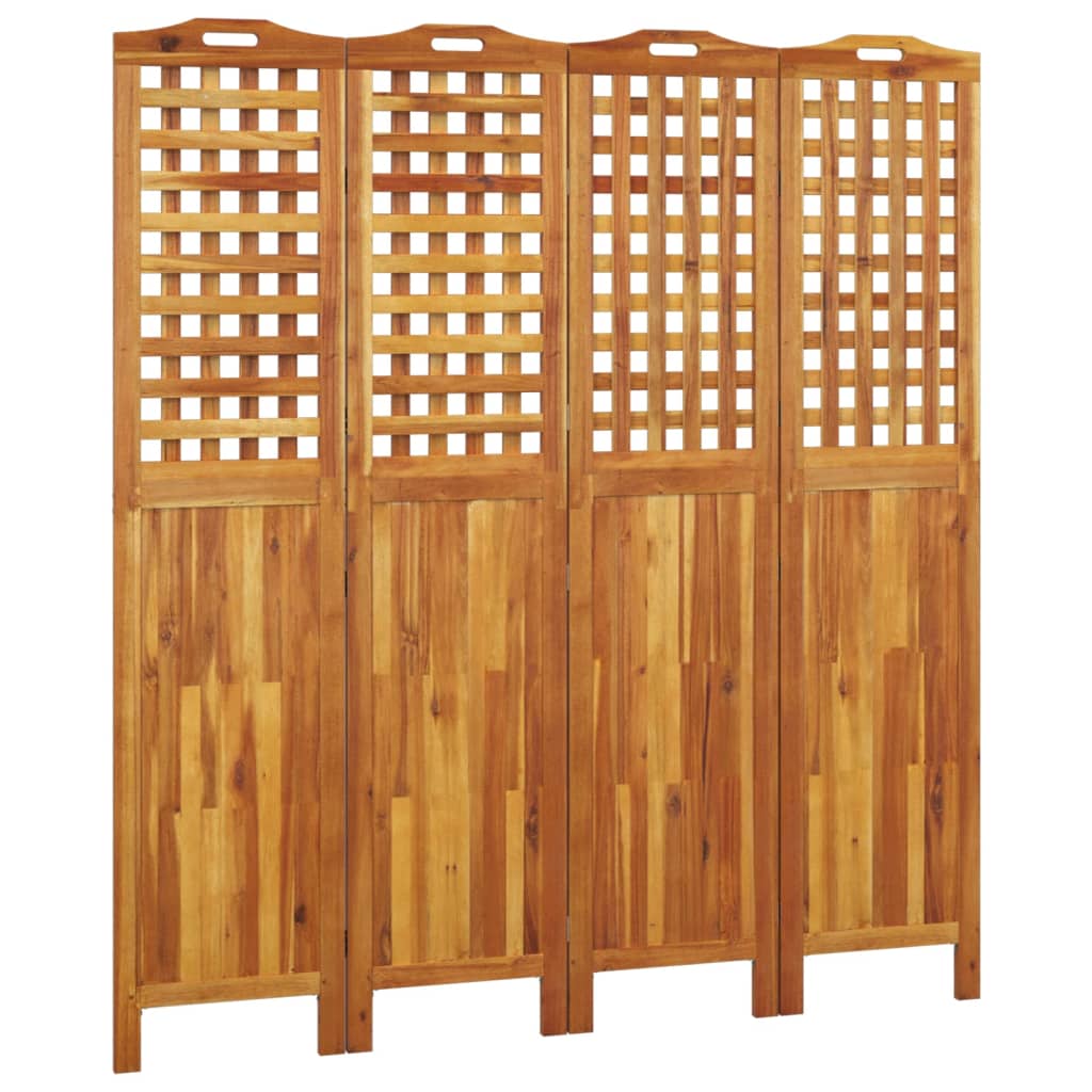 3 paneles tömör akácfa térelválasztó 162x2x180 cm