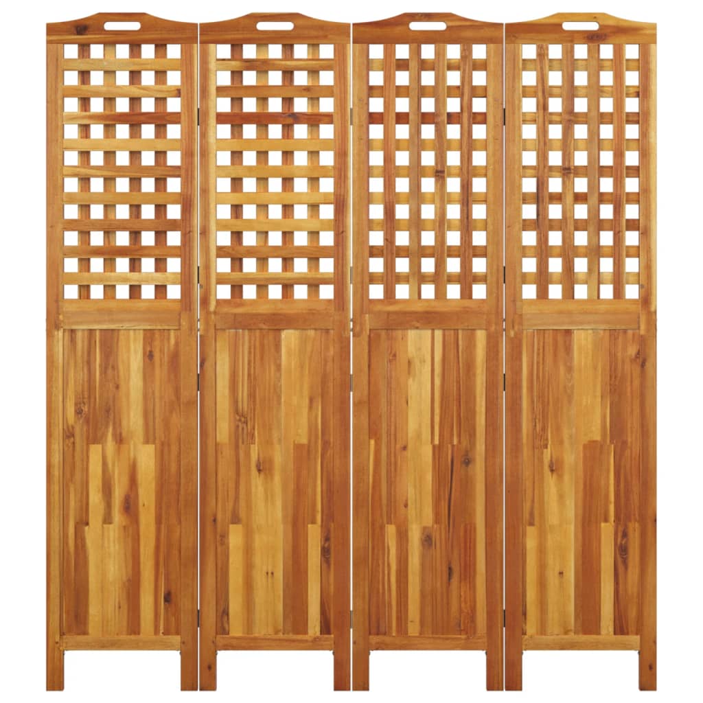 3 paneles tömör akácfa térelválasztó 162x2x180 cm