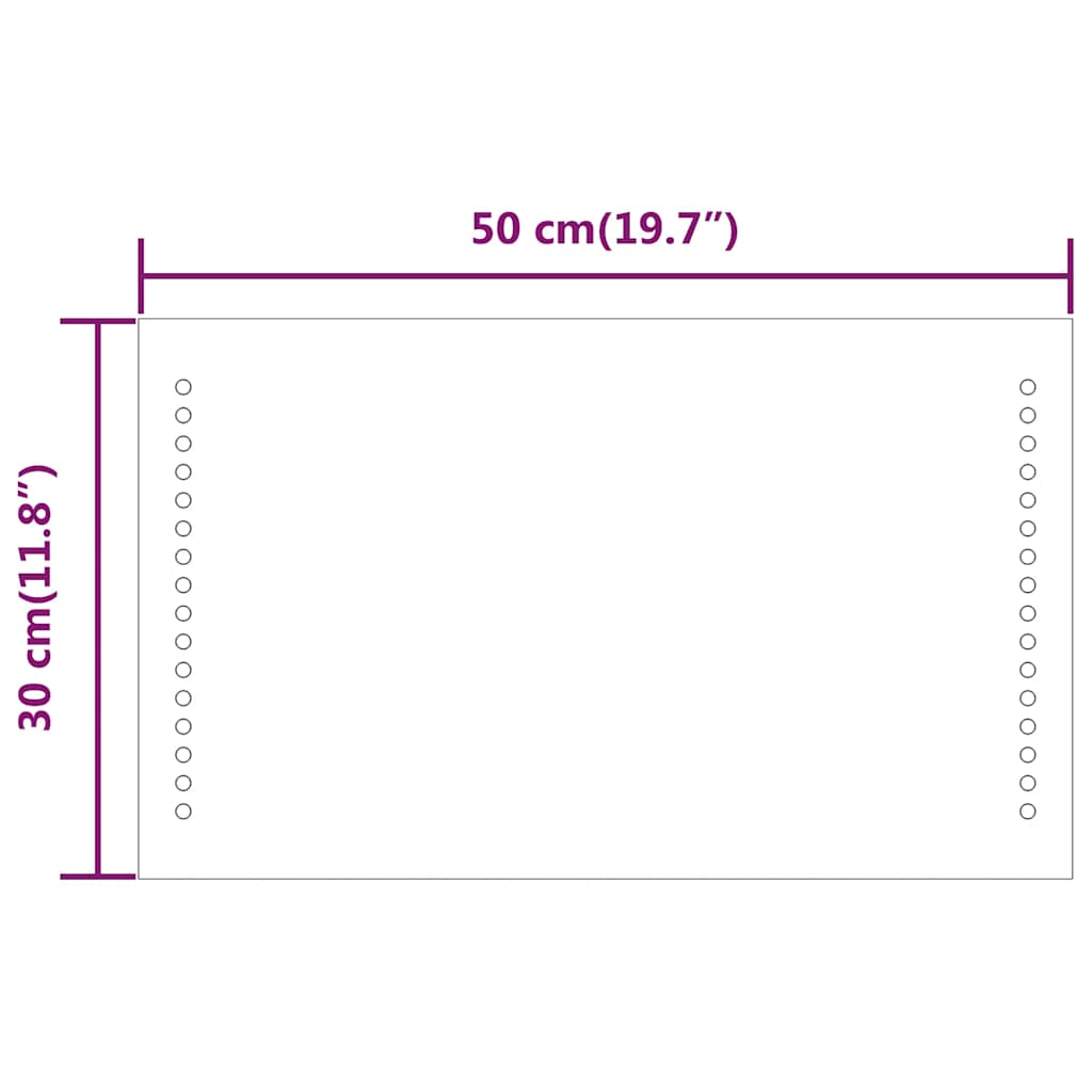 LED-es fürdőszobatükör 50x30 cm