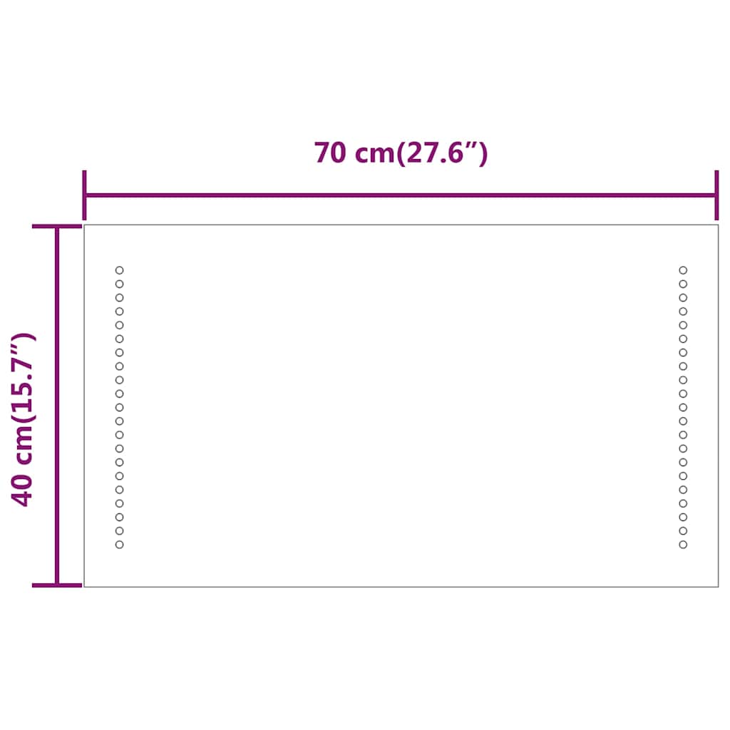 LED-es fürdőszobatükör 70x40 cm