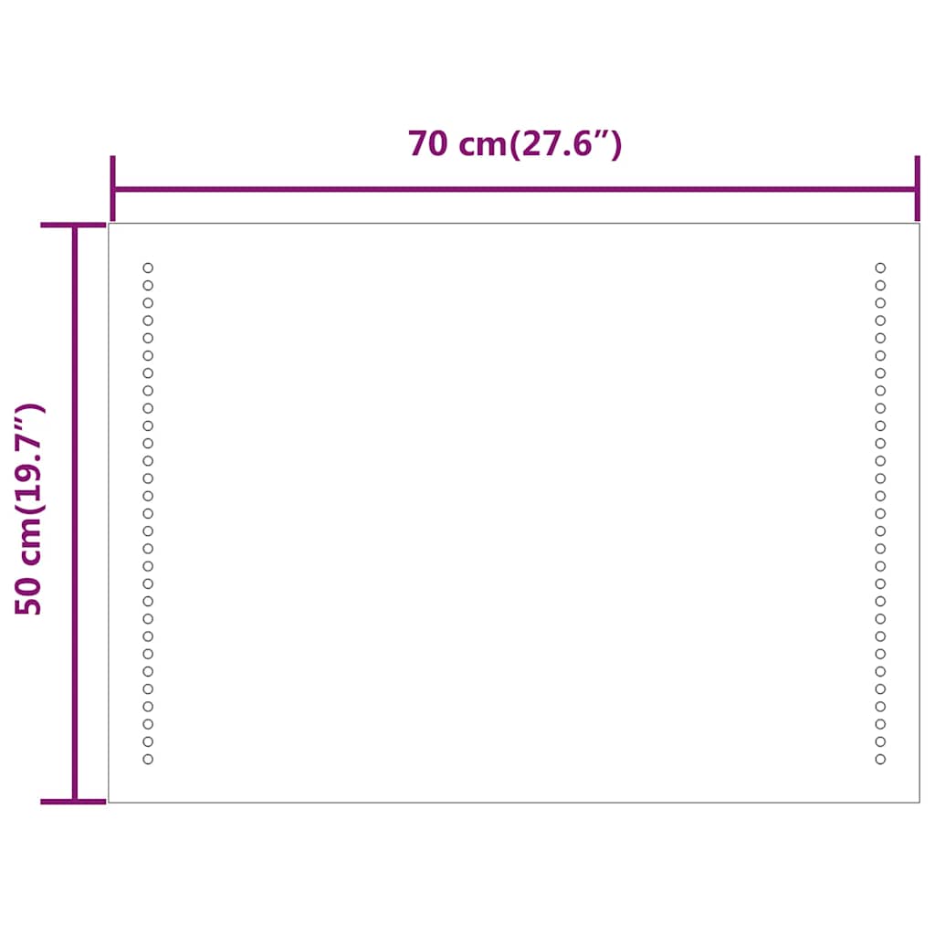 LED-es fürdőszobatükör 70x50 cm