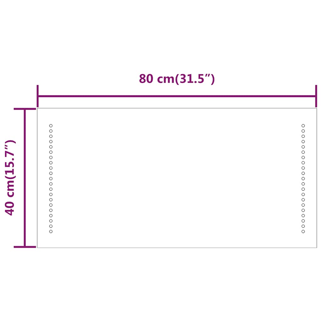 LED-es fürdőszobatükör 80 x 40 cm