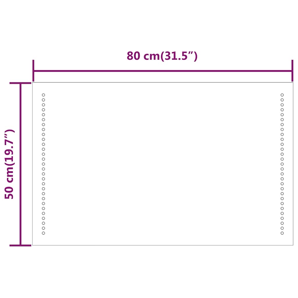 LED-es fürdőszobatükör 80 x 50 cm