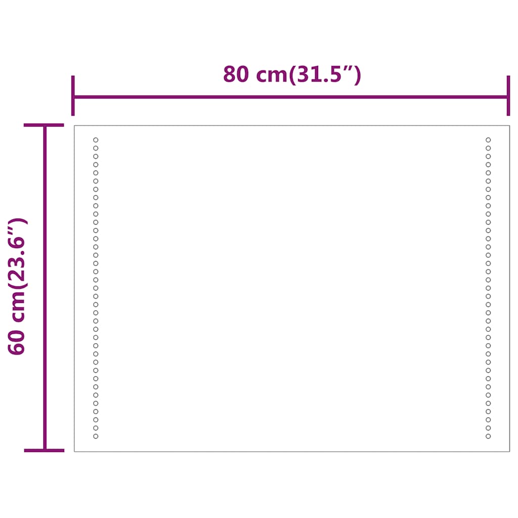 LED-es fürdőszobatükör 80x60 cm