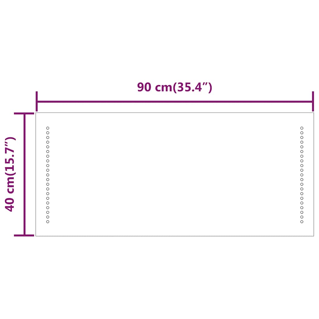 LED-es fürdőszobatükör 90x40 cm