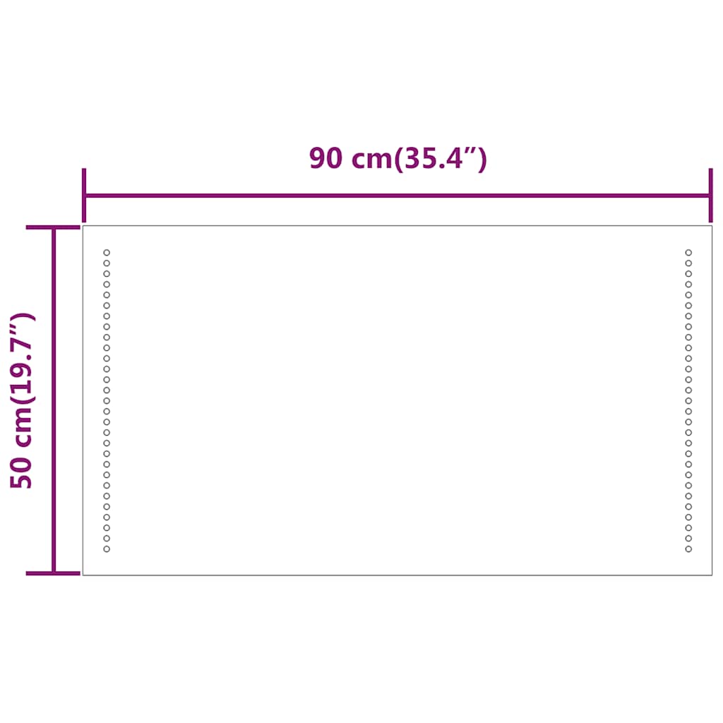 LED-es fürdőszobatükör 90x50 cm