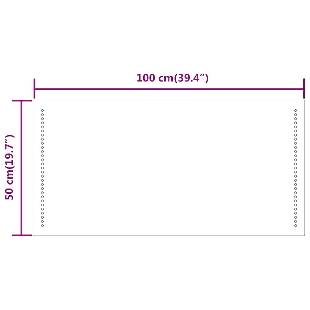 LED-es fürdőszobatükör 100x50 cm