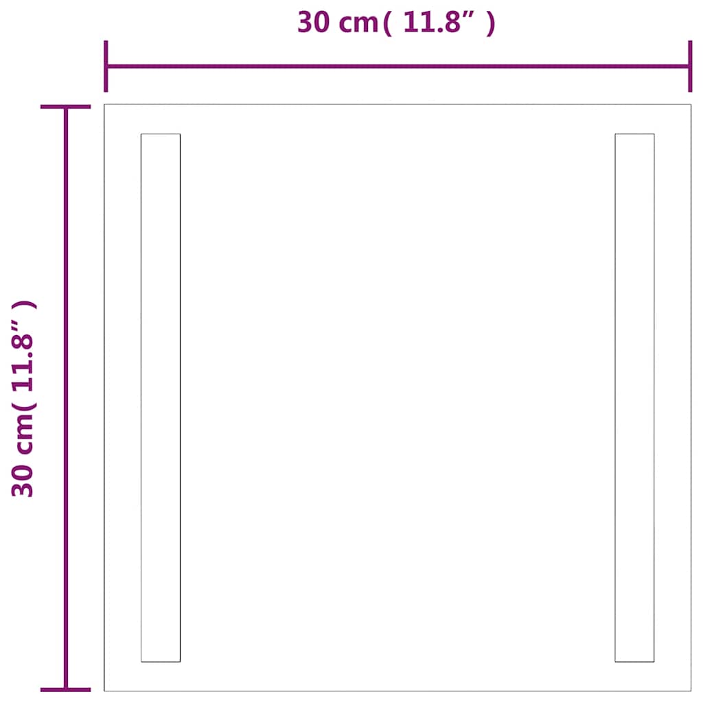LED-es fürdőszobatükör 30x30 cm