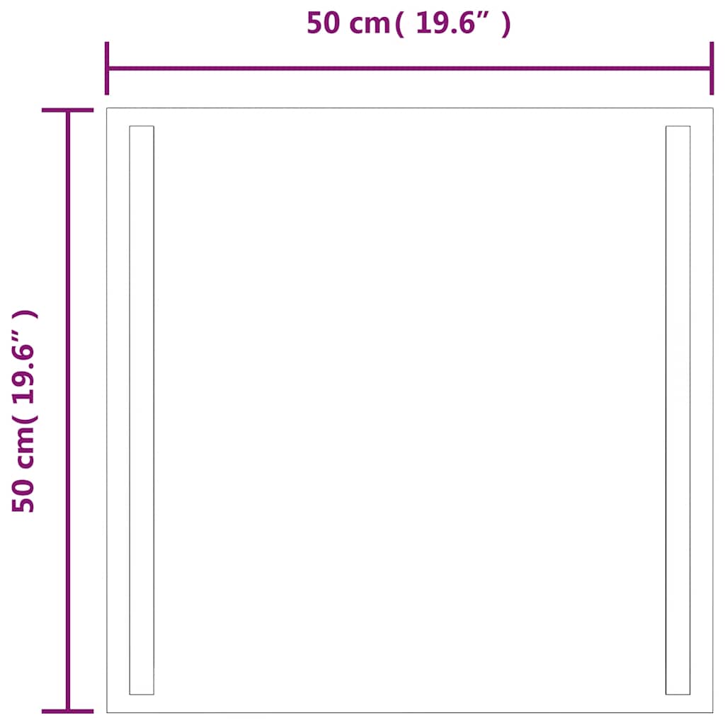 LED-es fürdőszobatükör 50x50 cm