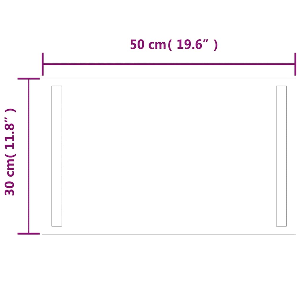 LED-es fürdőszobatükör 50x30 cm
