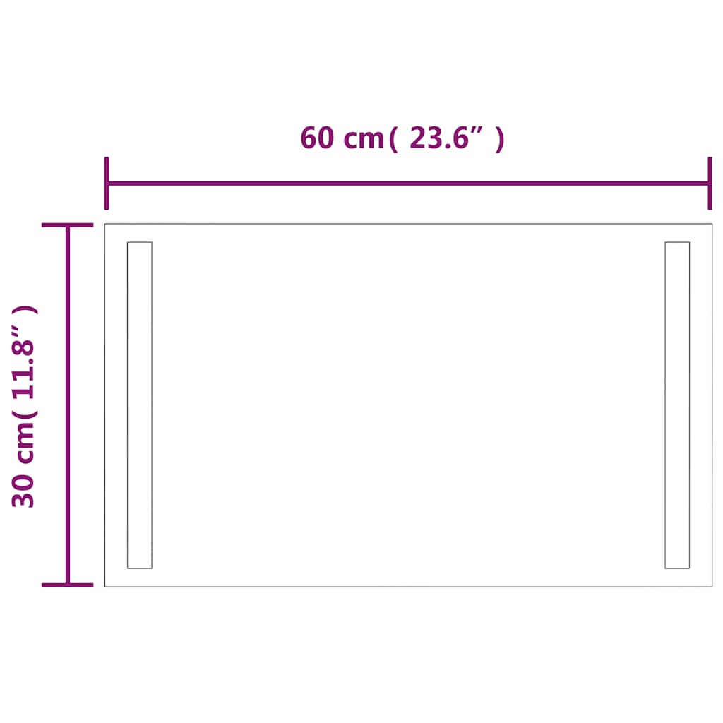 LED-es fürdőszobatükör 60x30 cm