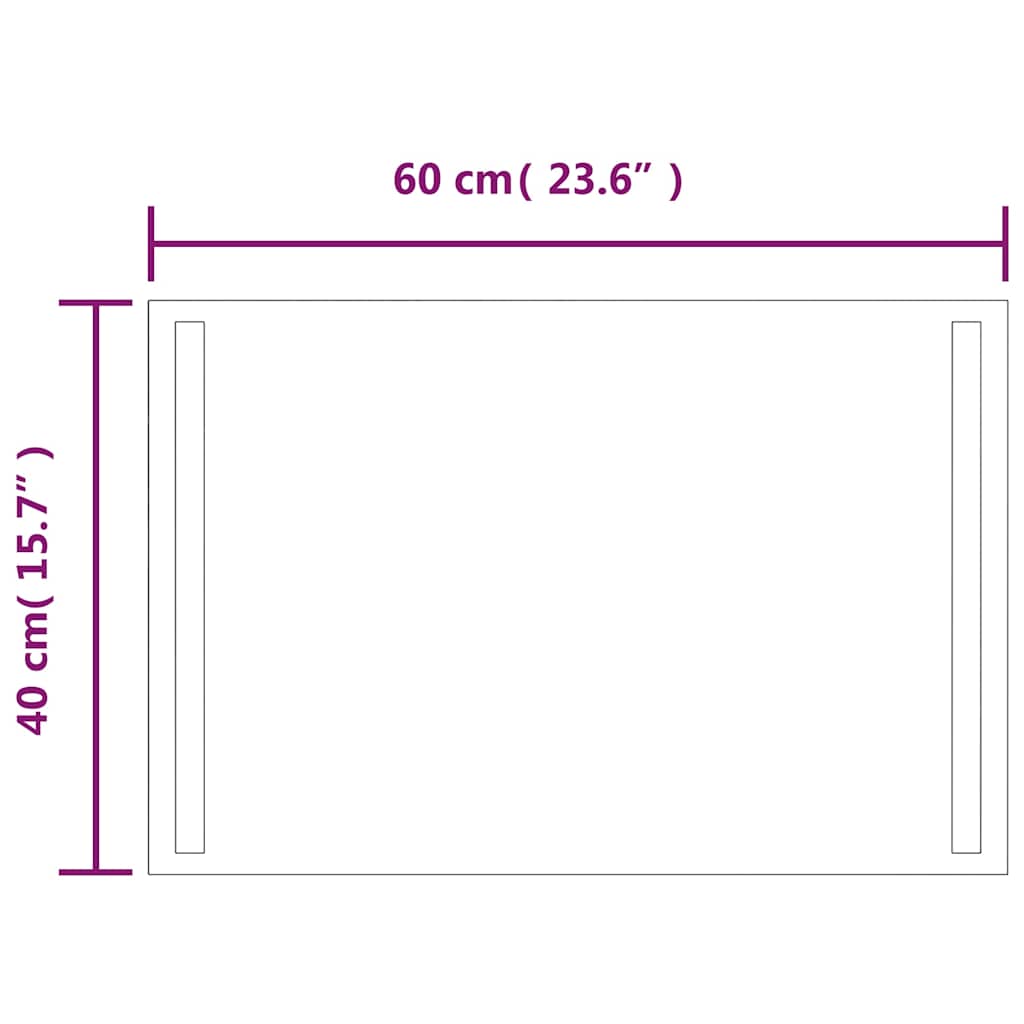 LED-es fürdőszobatükör 60x40 cm