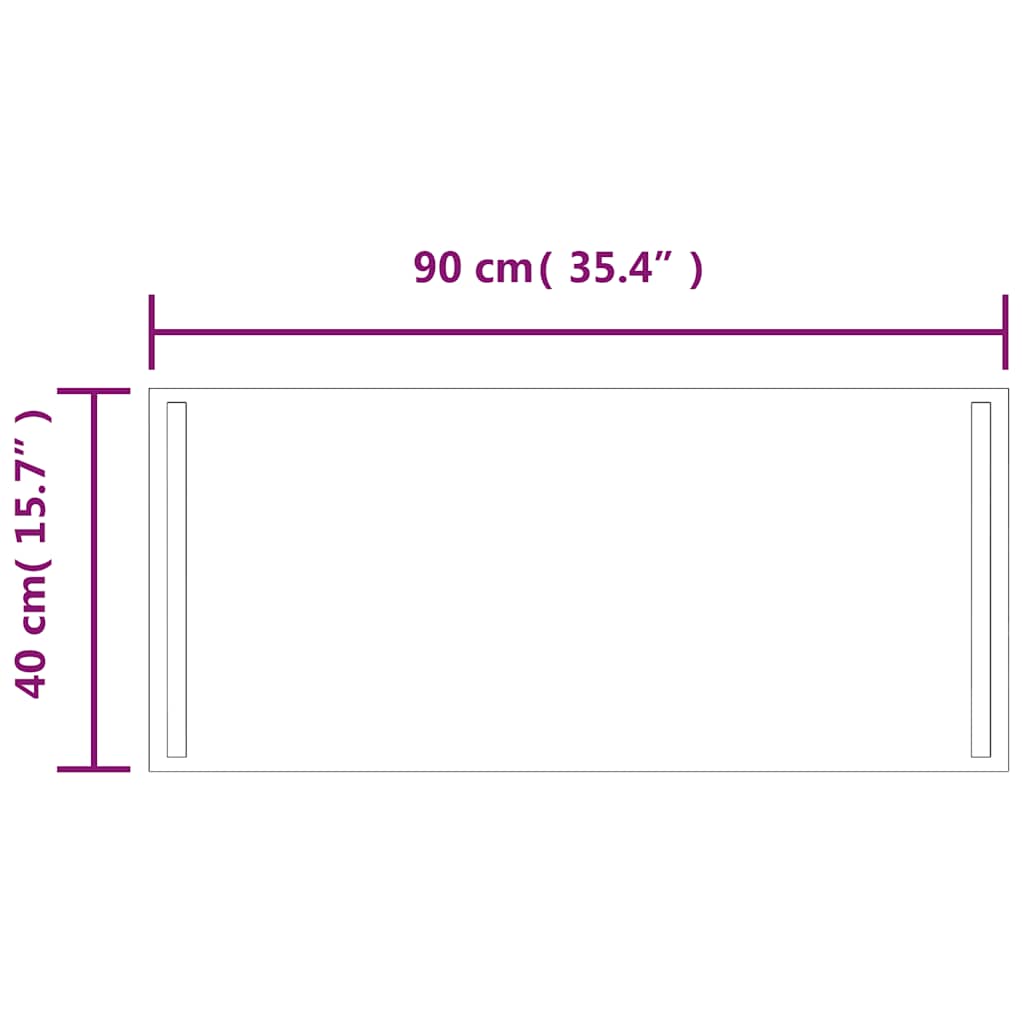 LED-es fürdőszobatükör 90x40 cm