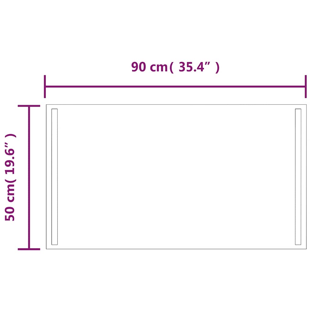 LED-es fürdőszobatükör 90x50 cm