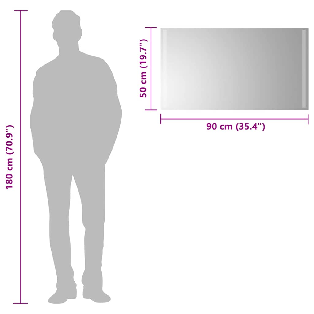 LED-es fürdőszobatükör 90x50 cm