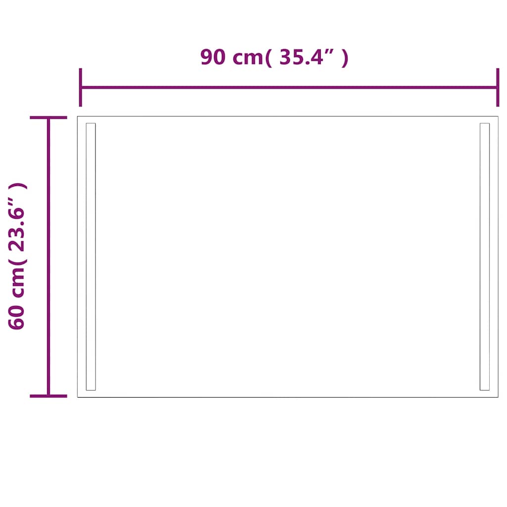 LED-es fürdőszobatükör 90x60 cm