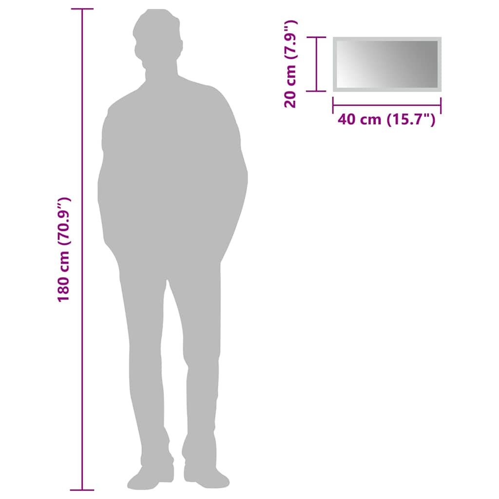 LED-es fürdőszobatükör 40 x 20 cm