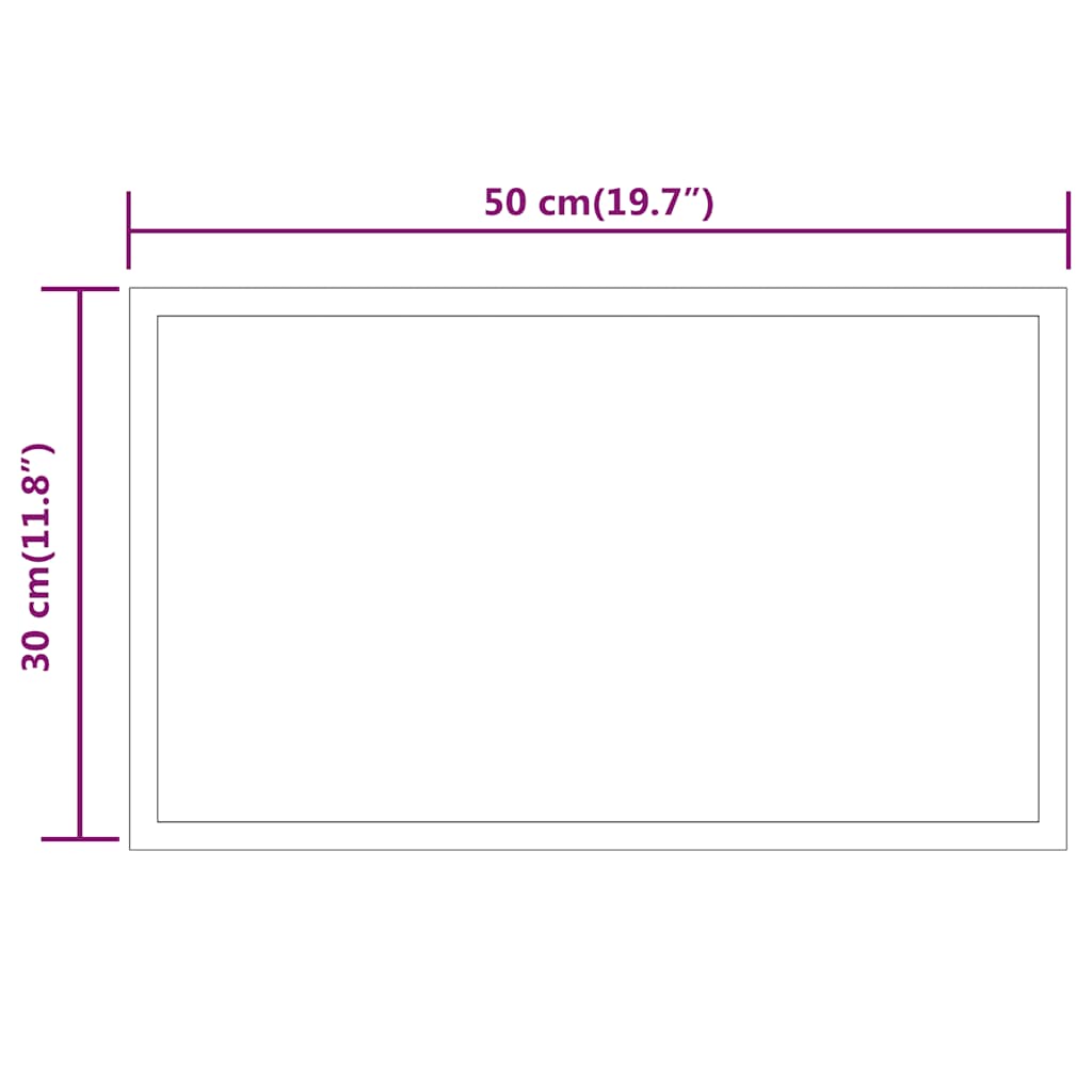 LED-es fürdőszobatükör 50x30 cm