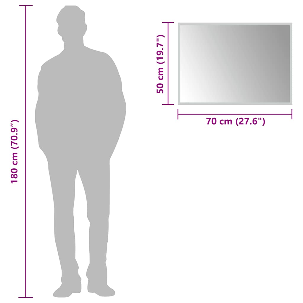 LED-es fürdőszobatükör 70x50 cm