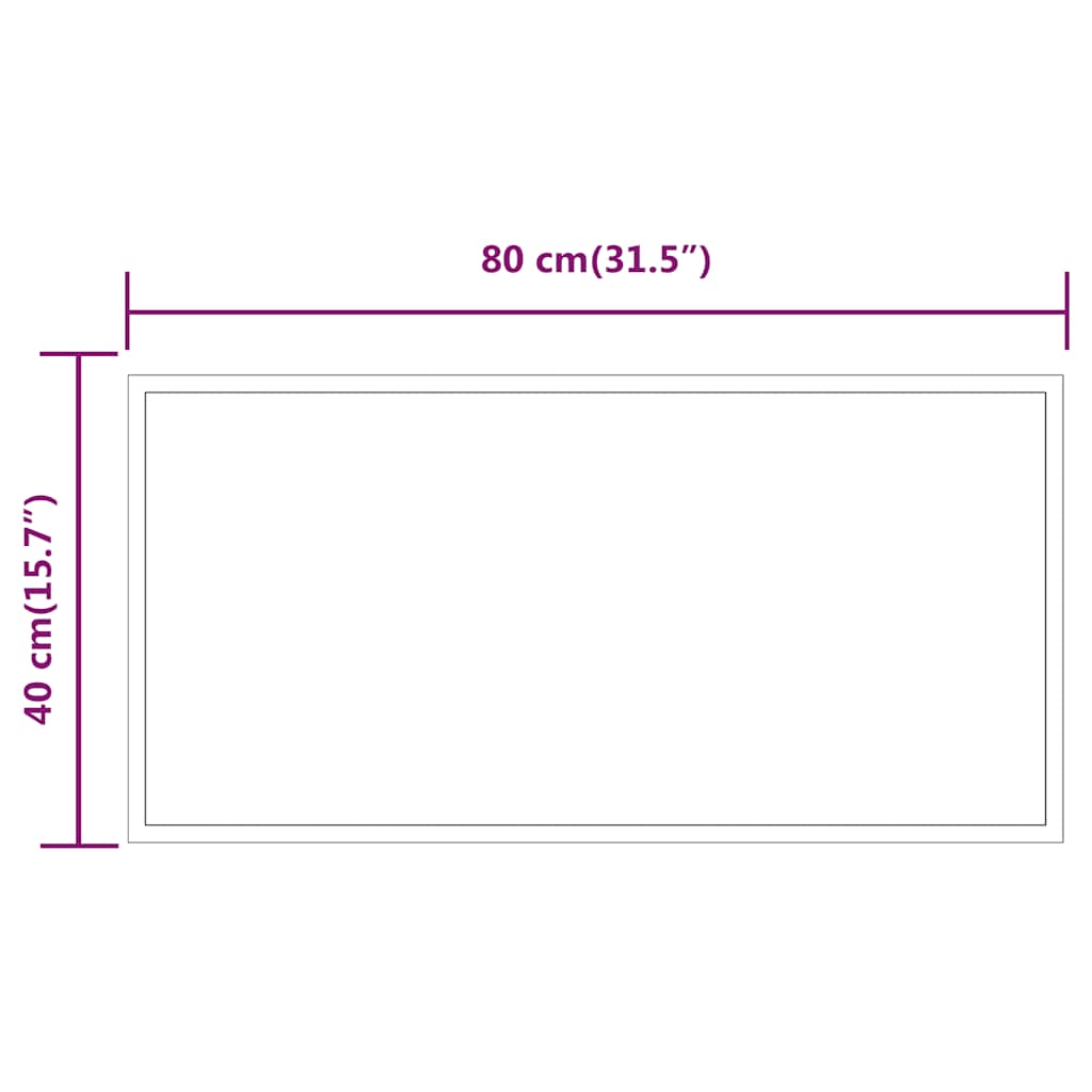 LED-es fürdőszobatükör 80 x 40 cm