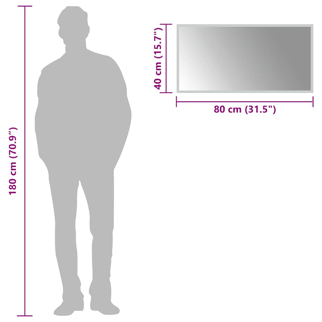 LED-es fürdőszobatükör 80 x 40 cm