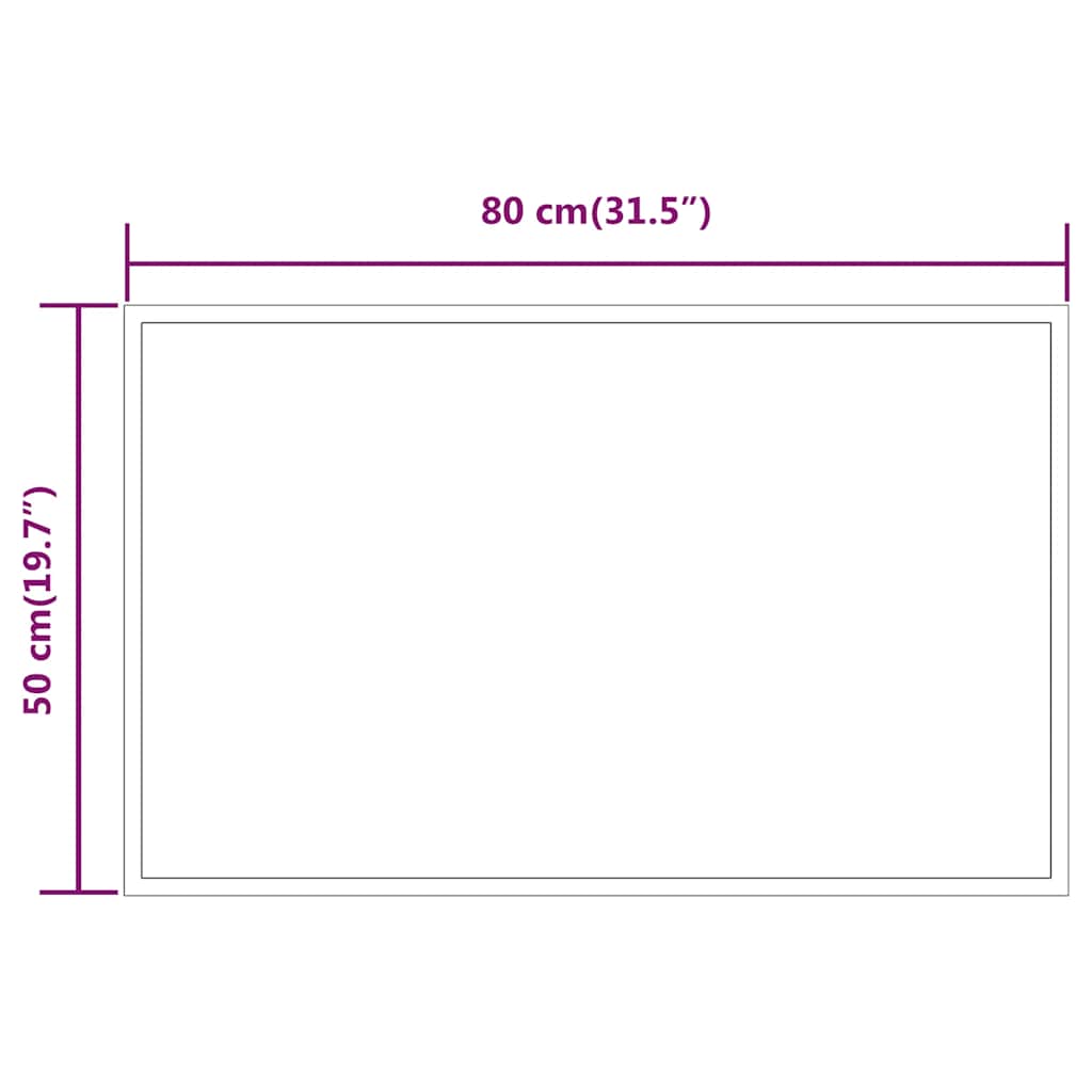 LED-es fürdőszobatükör 80 x 50 cm