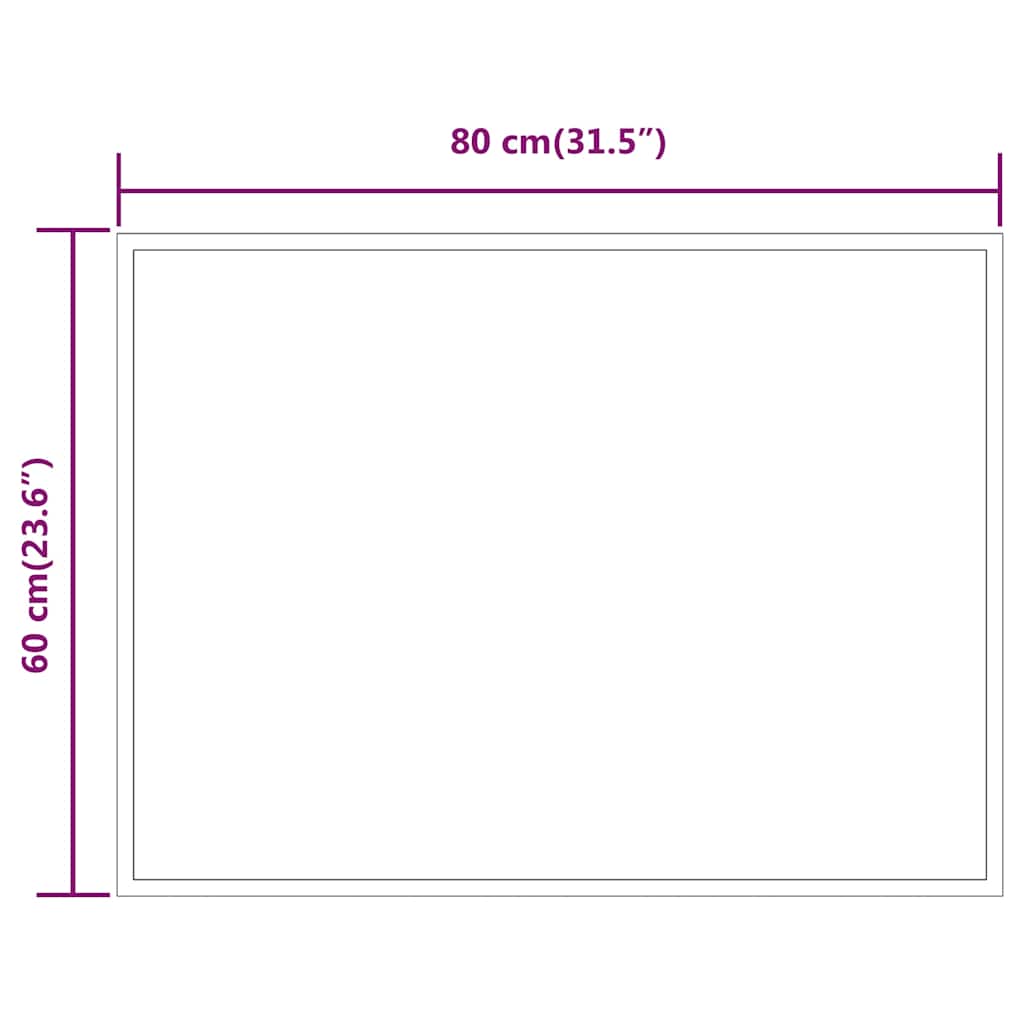 LED-es fürdőszobatükör 80x60 cm