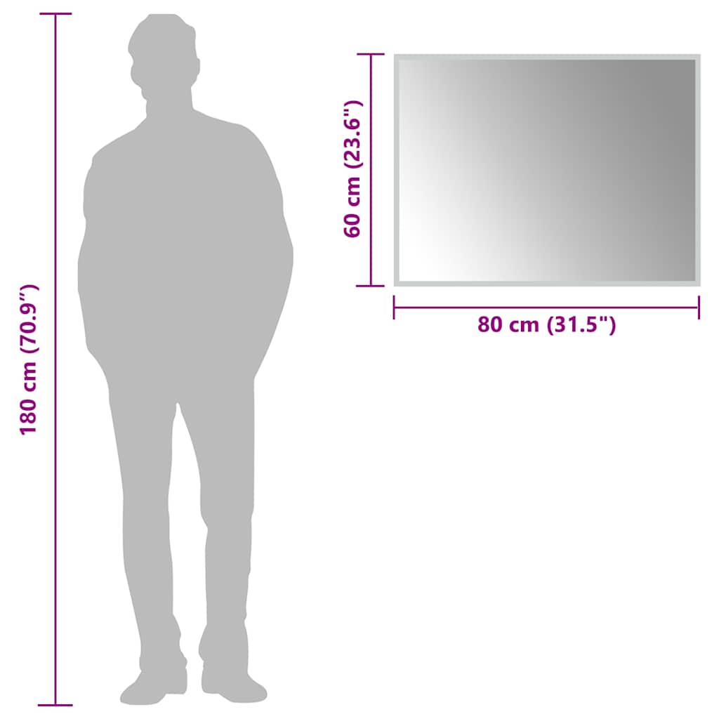 LED-es fürdőszobatükör 80x60 cm