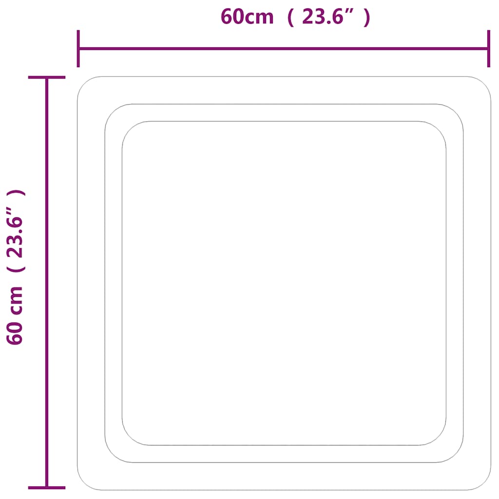 LED-es fürdőszobatükör 60x60 cm