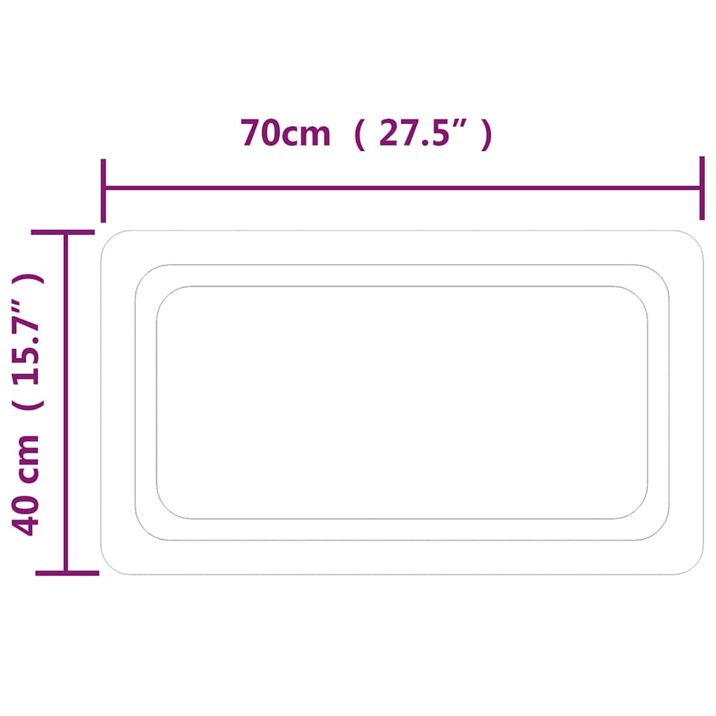 LED-es fürdőszobatükör 70x40 cm