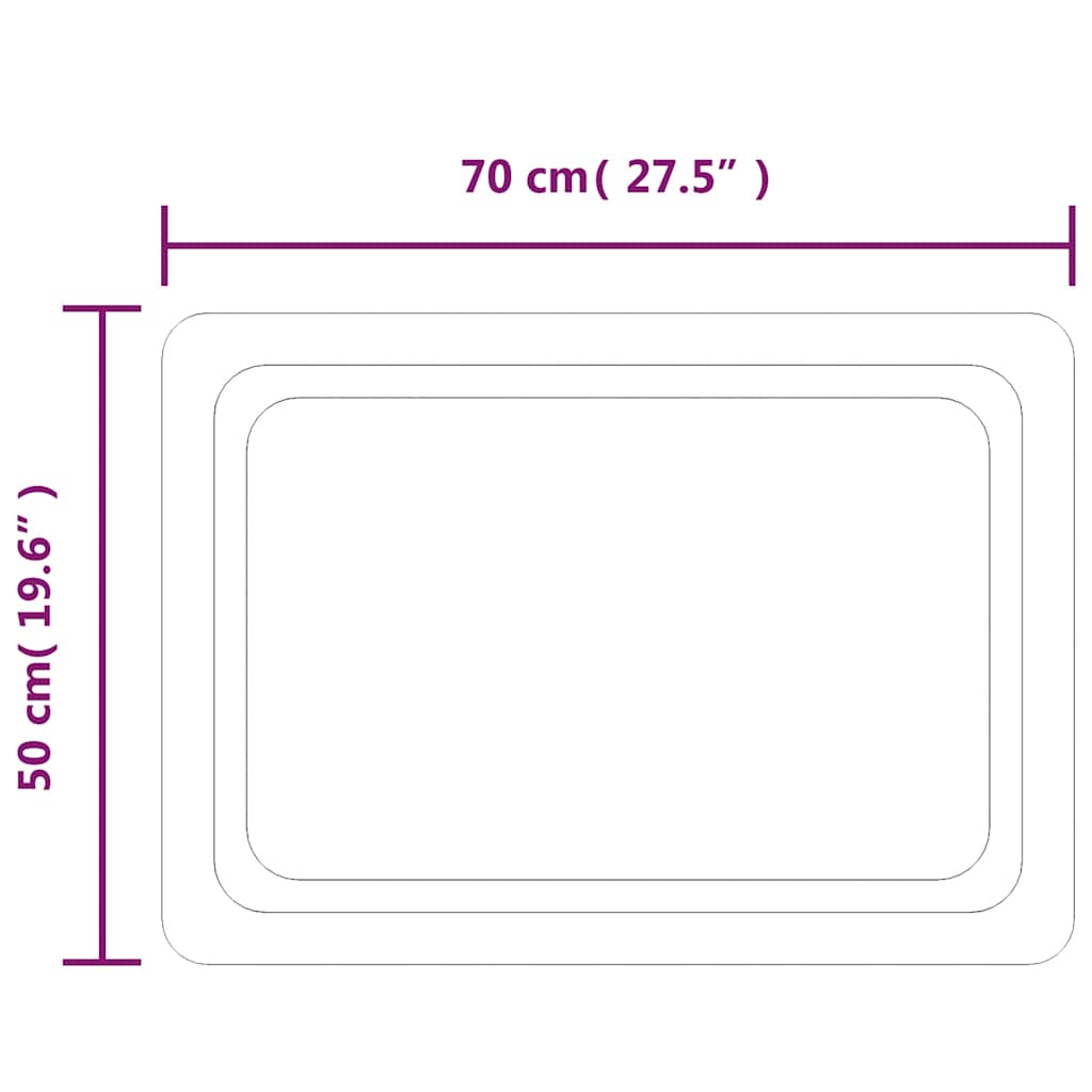 LED-es fürdőszobatükör 70x50 cm