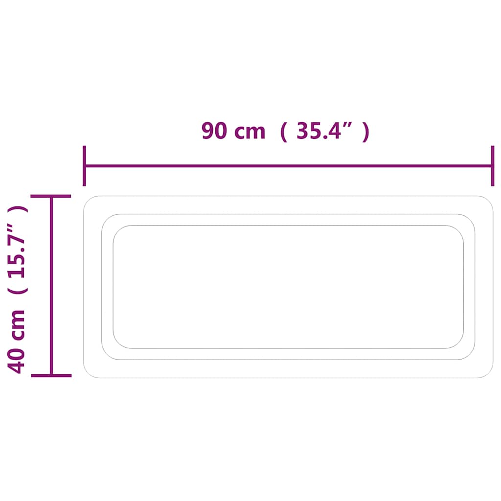 LED-es fürdőszobatükör 90x40 cm