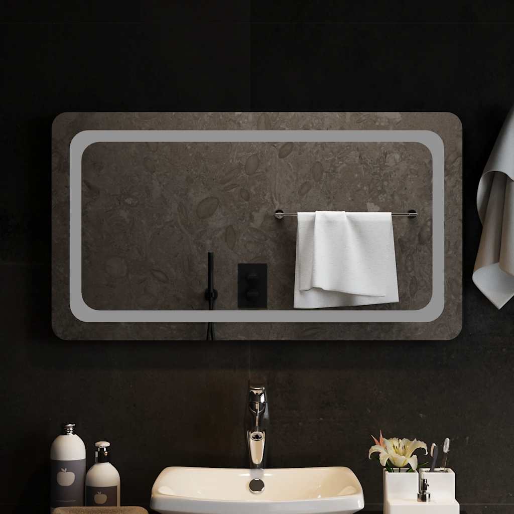 LED-es fürdőszobatükör 90x50 cm