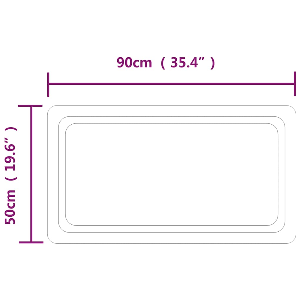 LED-es fürdőszobatükör 90x50 cm