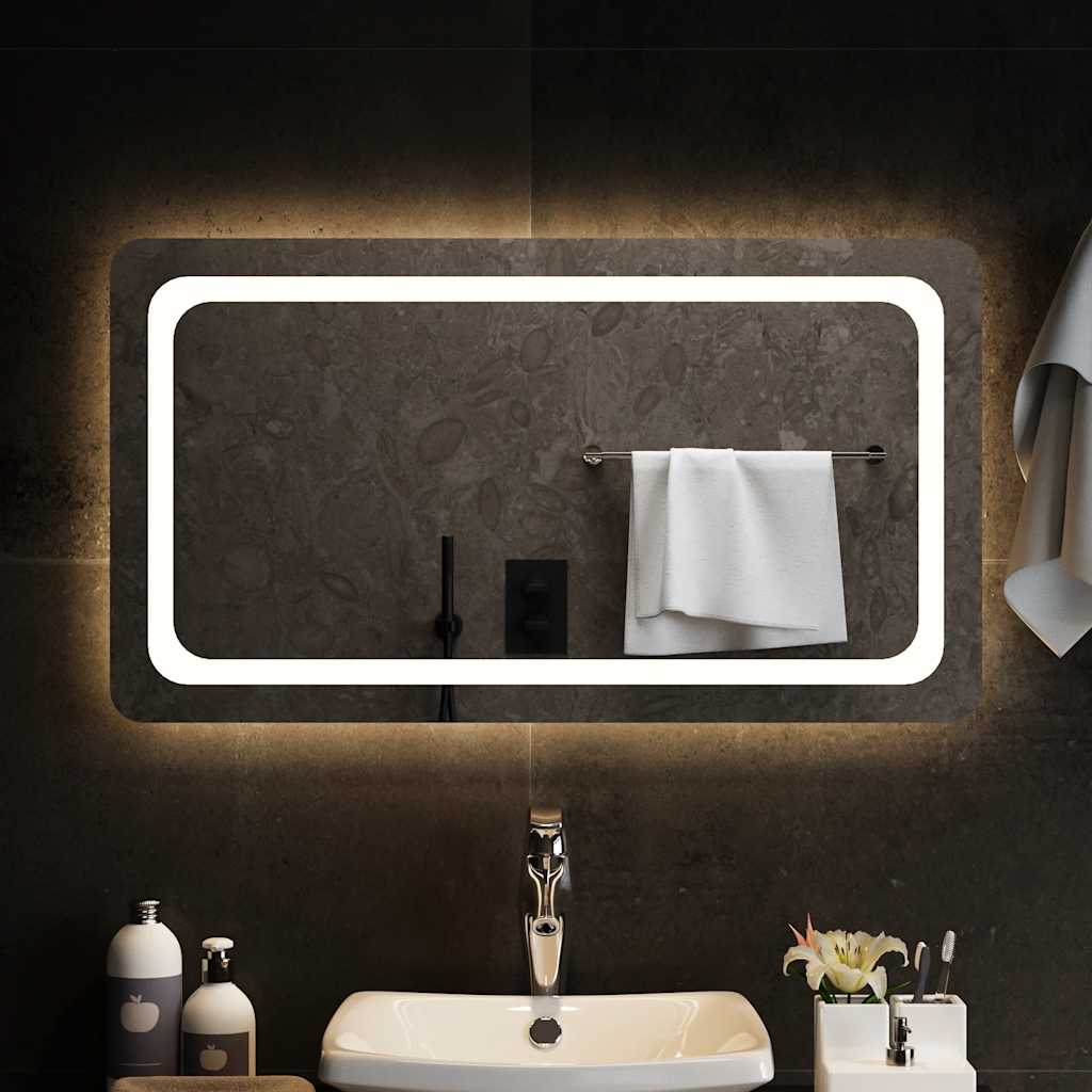 LED-es fürdőszobatükör 90x50 cm