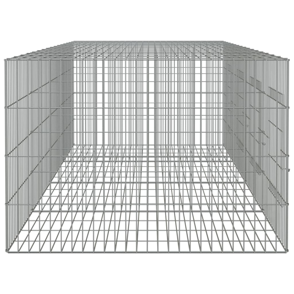 4 paneles horganyzott vas nyúlketrec 217x79x54 cm