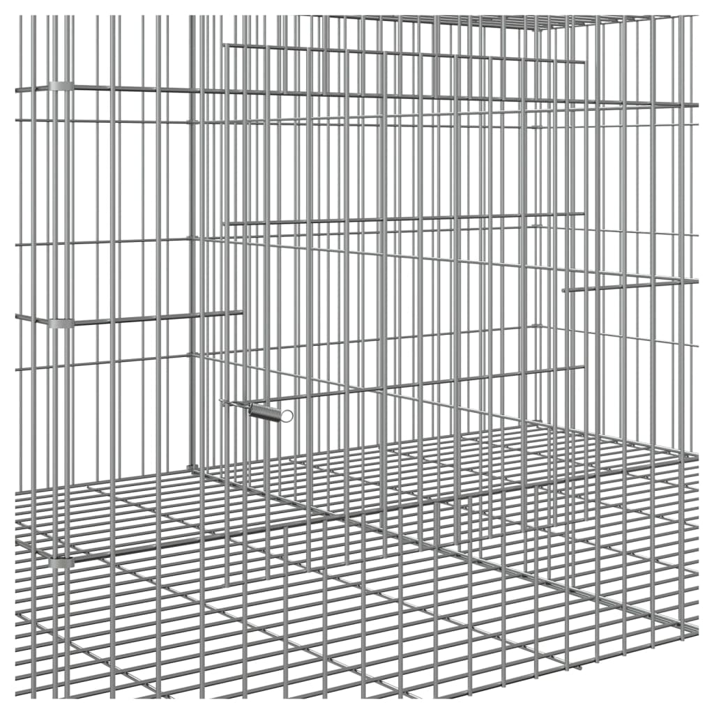 4 paneles horganyzott vas nyúlketrec 217x79x54 cm