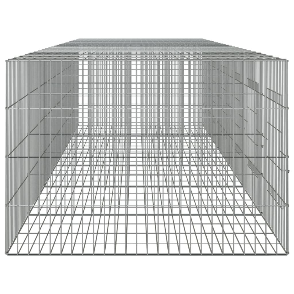 6 paneles horganyzott vas nyúlketrec 327x79x54 cm
