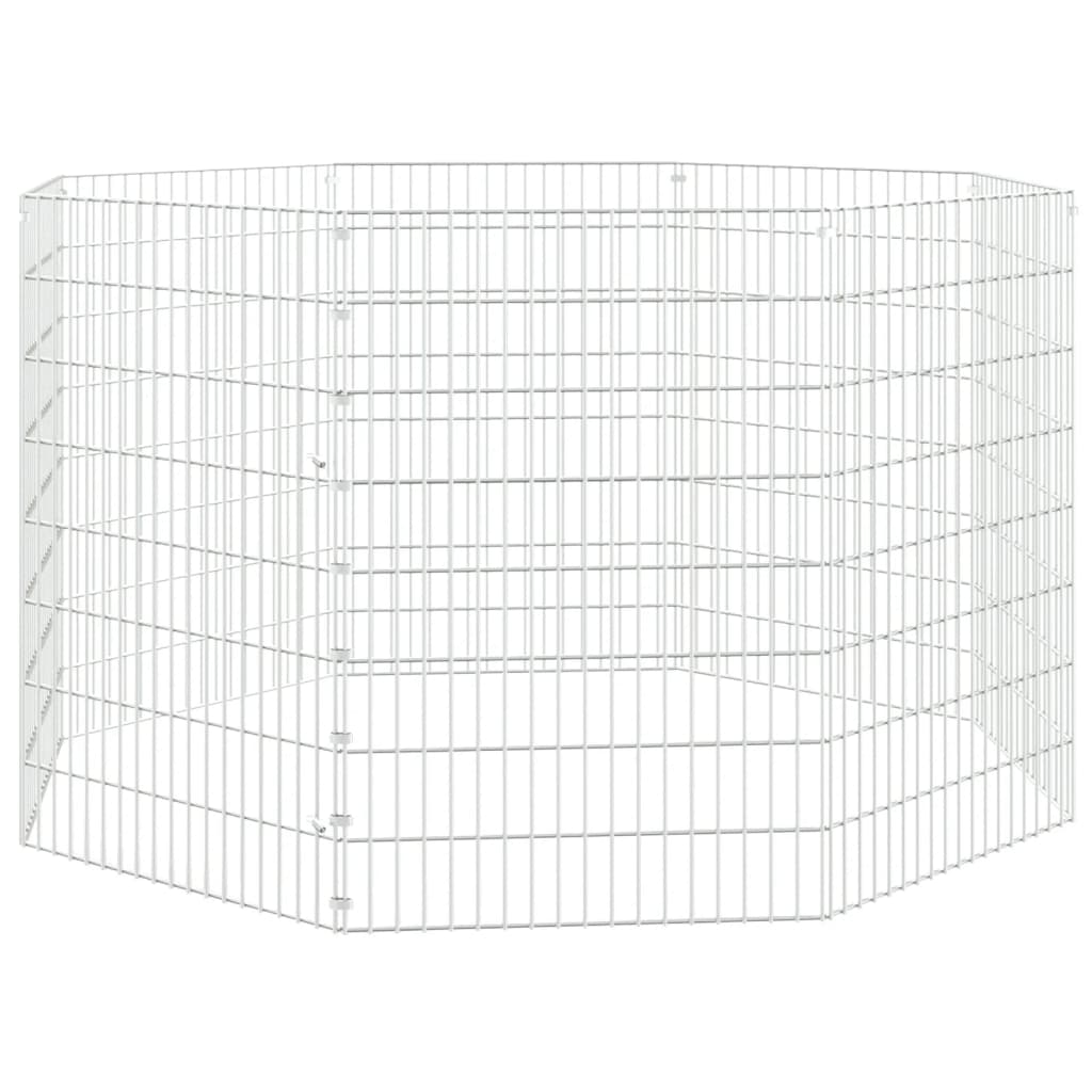 8 paneles horganyzott vas szabadon álló állatketrec 54 x 80 cm
