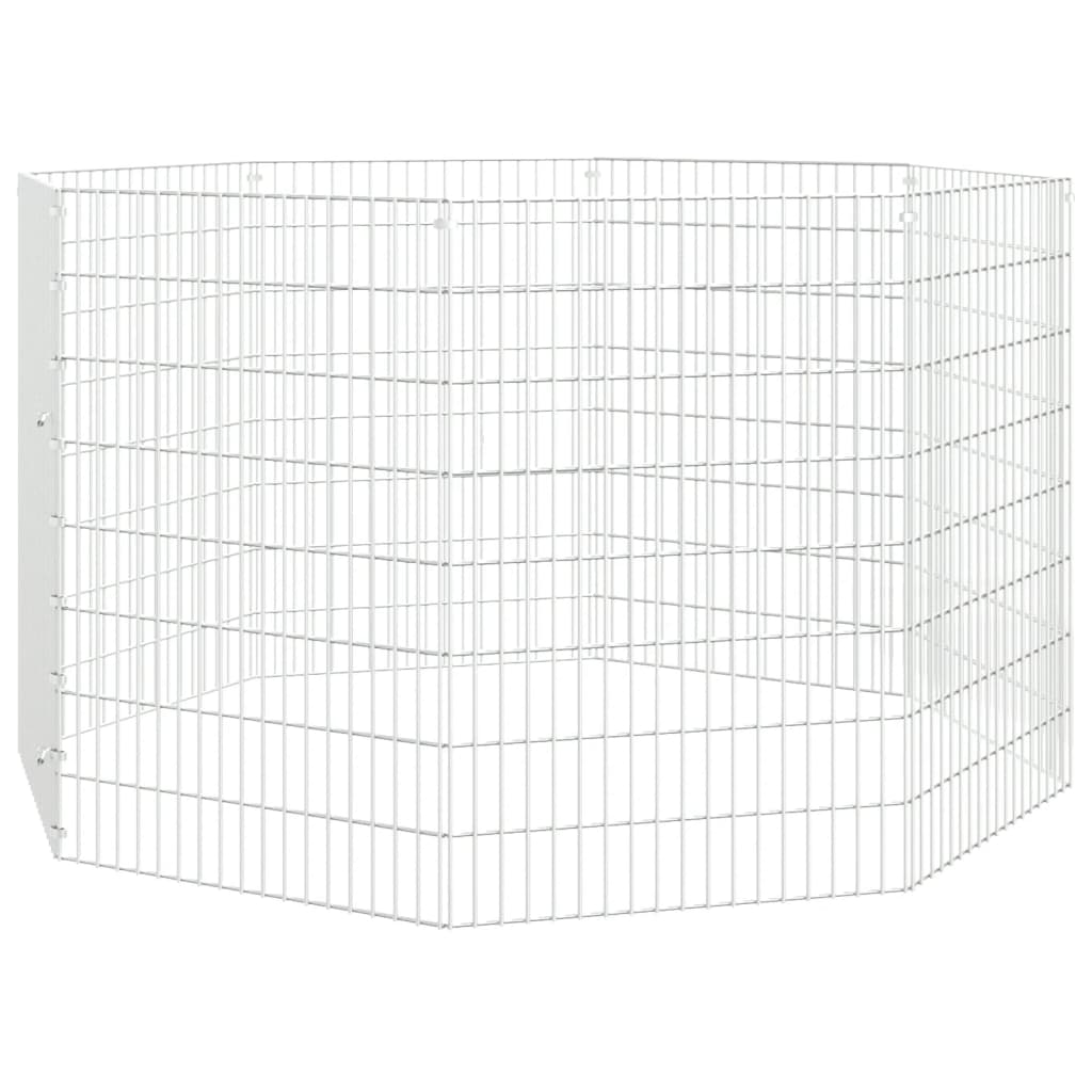8 paneles horganyzott vas szabadon álló állatketrec 54 x 80 cm
