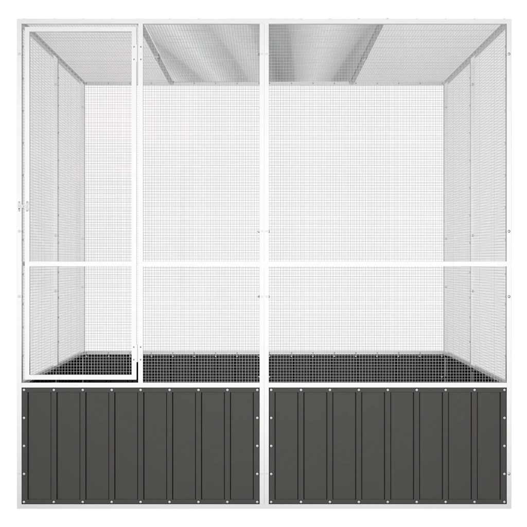 antracitszürke horganyzott acél madárketrec 213,5x217,5x211,5cm