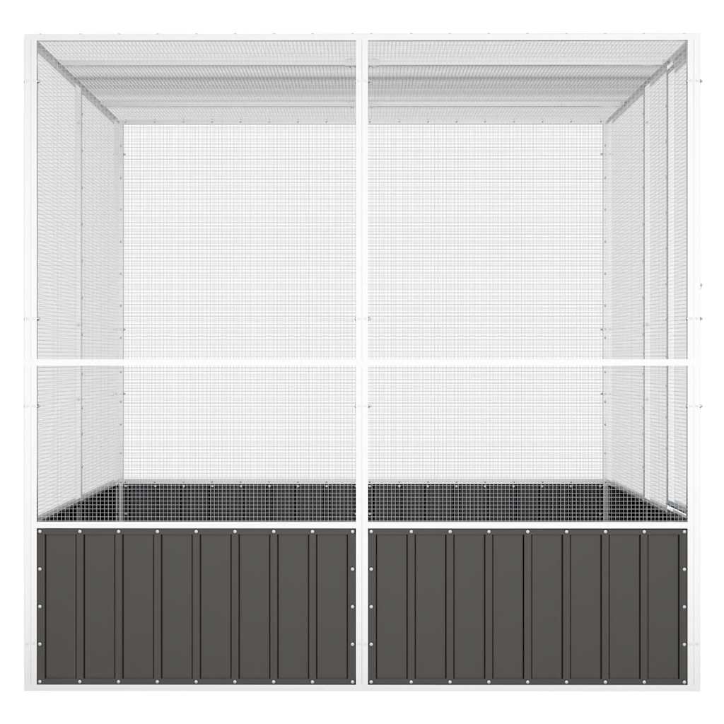 antracitszürke horganyzott acél madárketrec 213,5x217,5x211,5cm