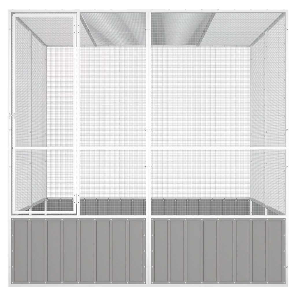 szürke horganyzott acél madárketrec 213,5x217,5x211,5 cm